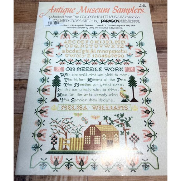 Antique Museum Samplers Cross-Stitch Patterns By Paragon Heirloom Series Melissa - Picture 2 of 3